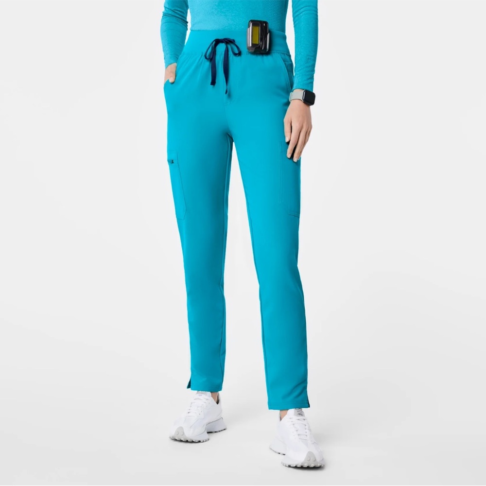 Figs Teal Yola High Waisted Scrub Pant